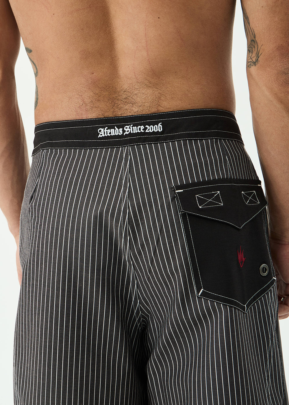 AFENDS Mens Forum - Surf Related V2 Boardshort 22 Inch - Black Stripe