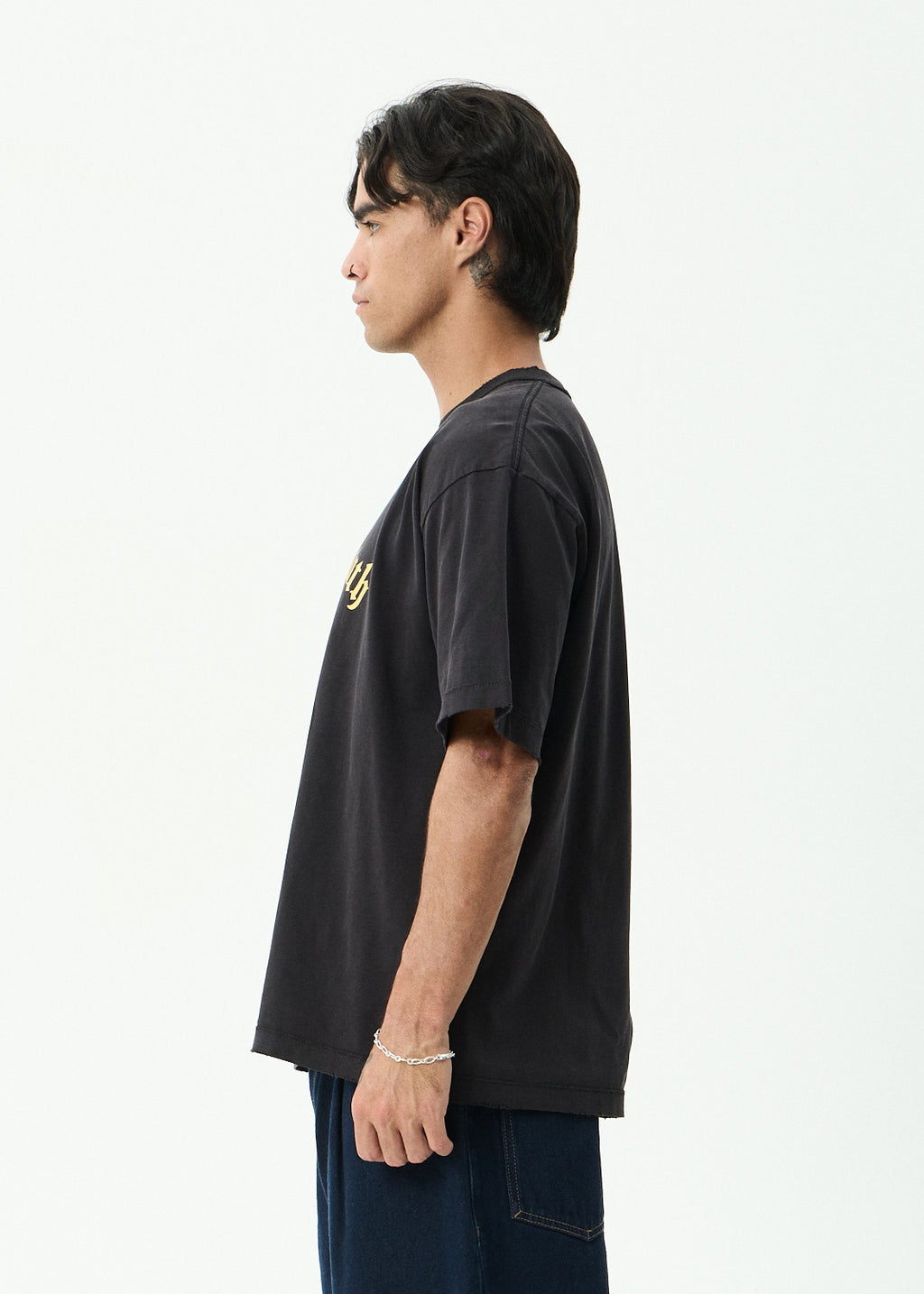 AFENDS Growth - Heavyweight Boxy Tee - Stone Black