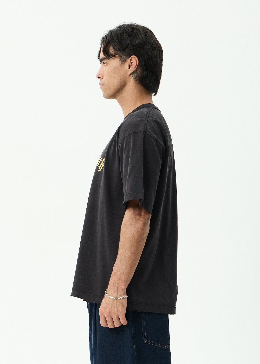 AFENDS Growth - Heavyweight Boxy Tee - Stone Black