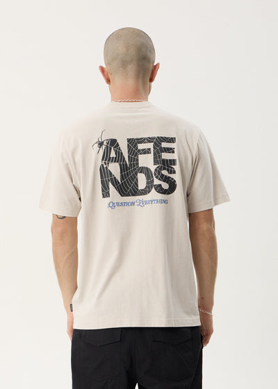 AFENDS Mens Funnel - Retro Tee - Moonbeam