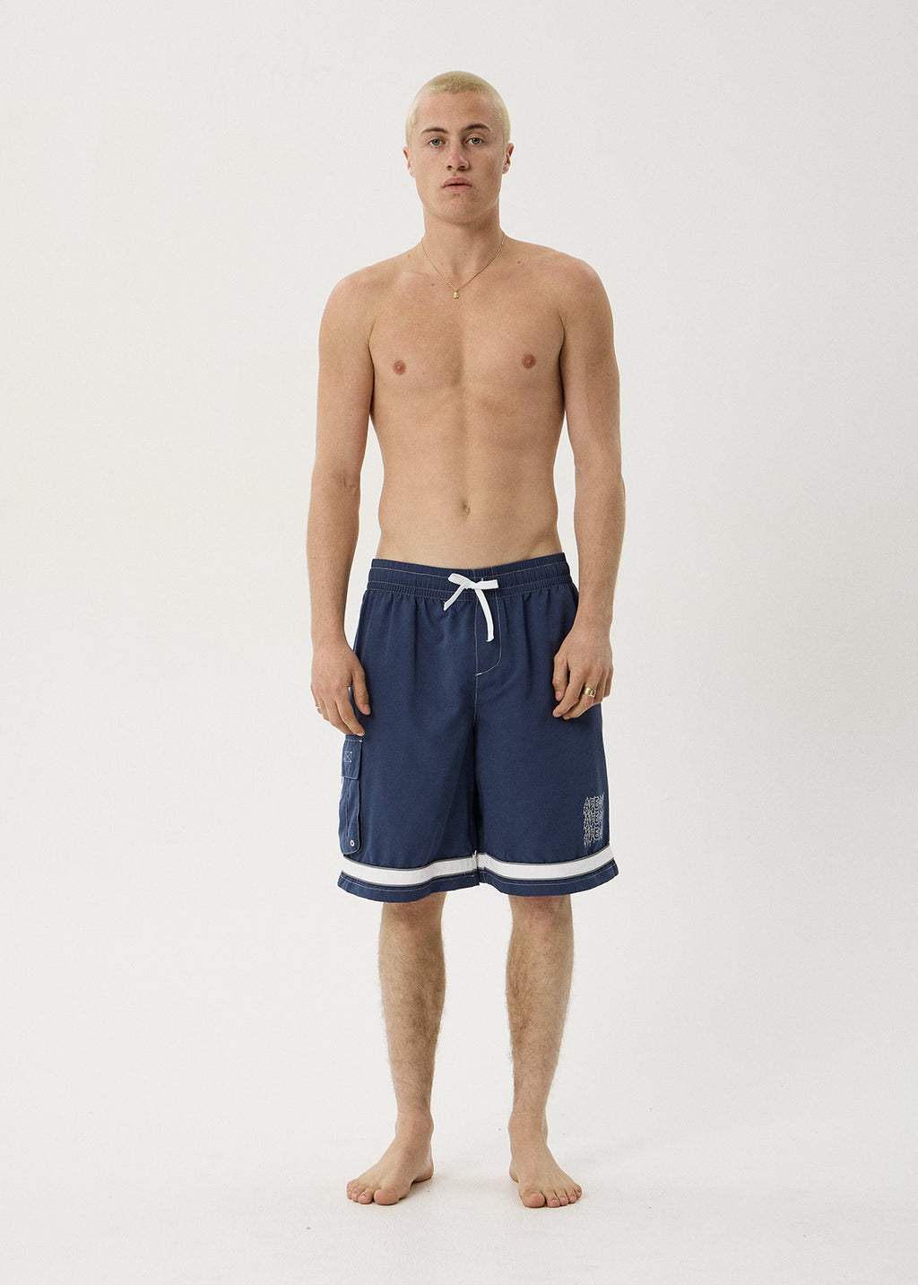 AFENDS Repetition - Cargo Swim Short 22" - Slate Blue