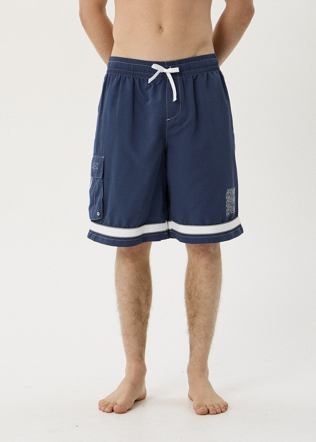 AFENDS Repetition - Cargo Swim Short 22" - Slate Blue