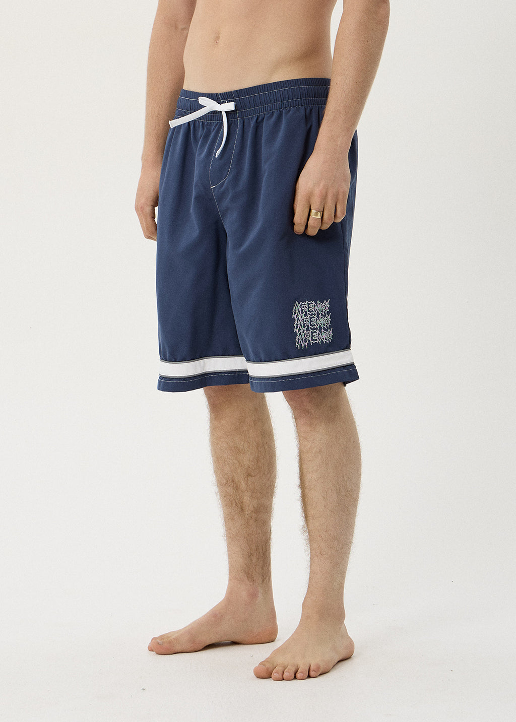 AFENDS Repetition - Cargo Swim Short 22" - Slate Blue