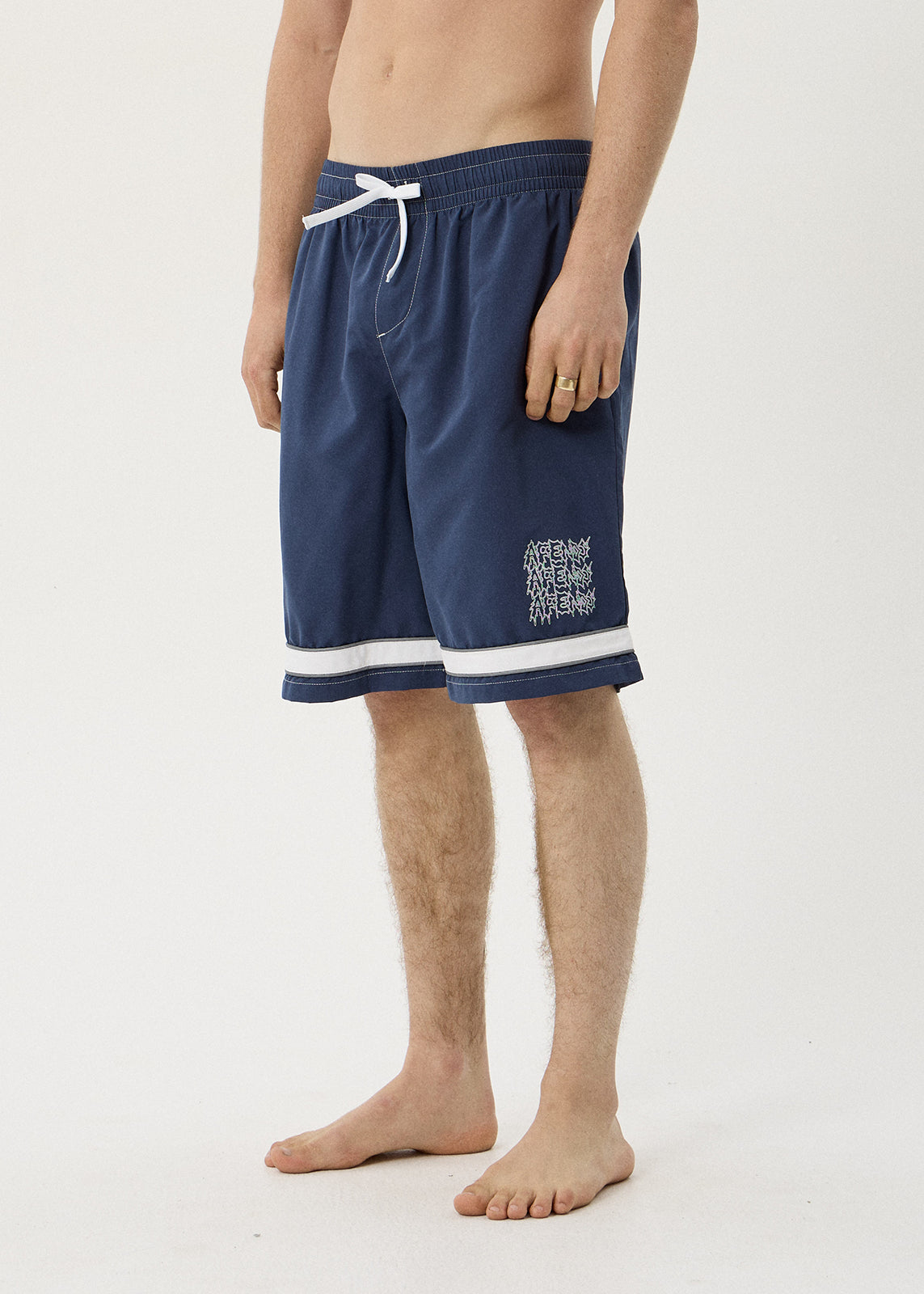 AFENDS Repetition - Cargo Swim Short 22" - Slate Blue
