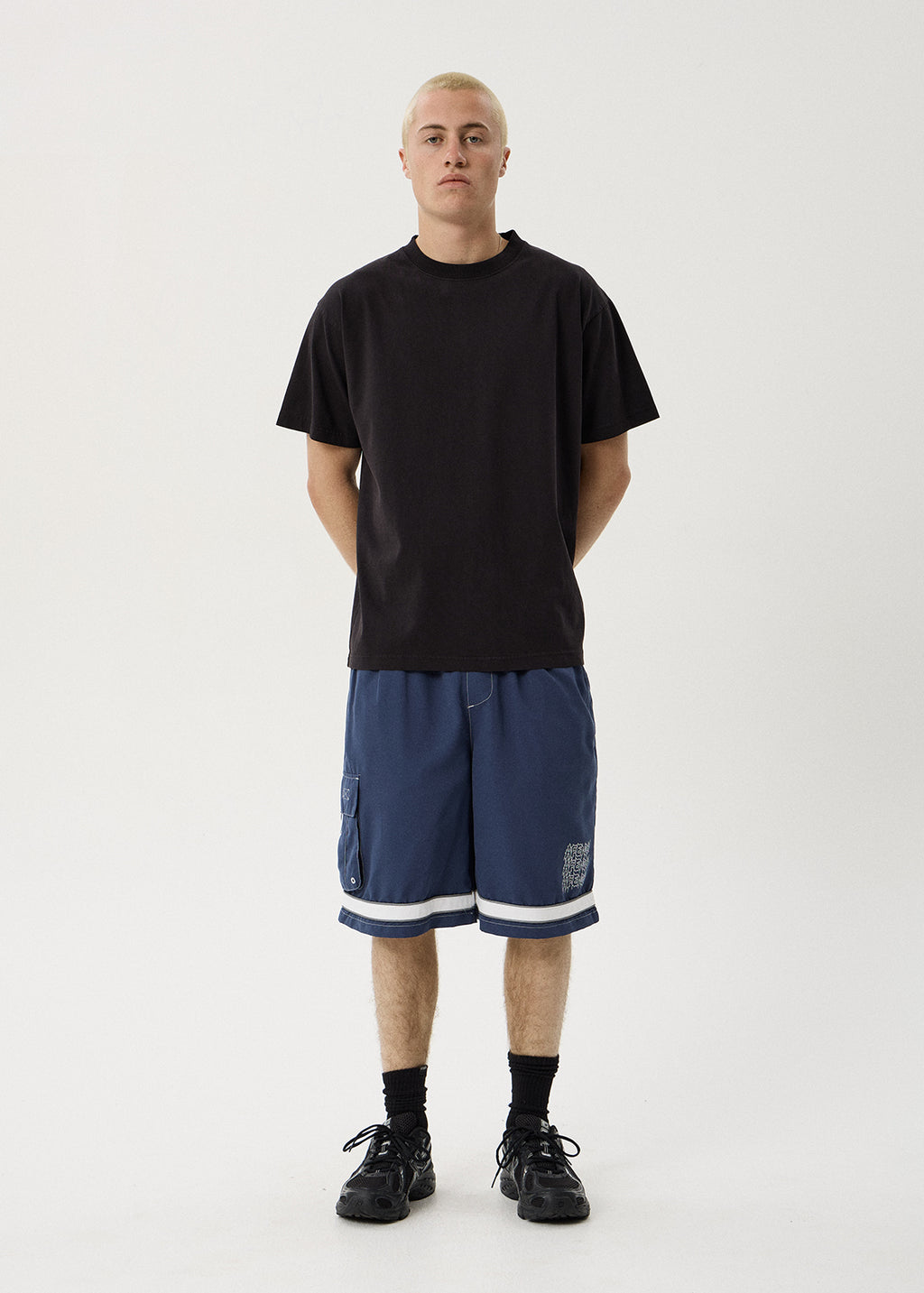 AFENDS Repetition - Cargo Swim Short 22" - Slate Blue