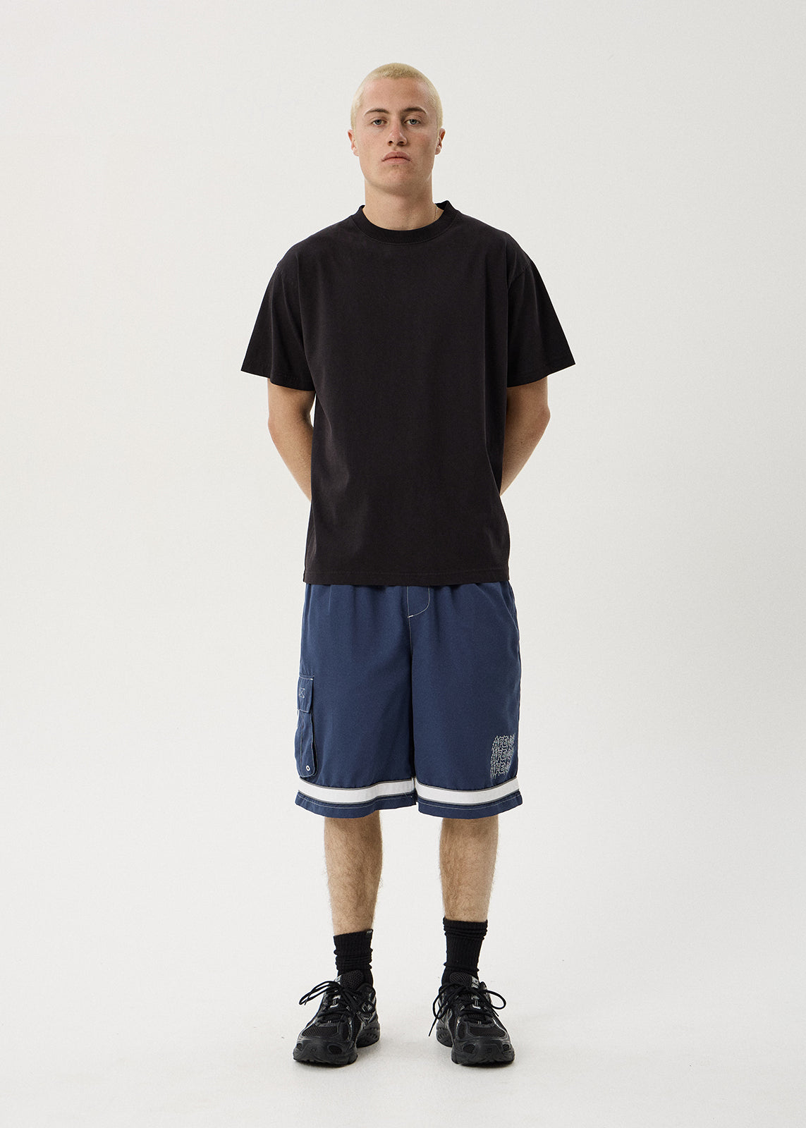 AFENDS Repetition - Cargo Swim Short 22" - Slate Blue