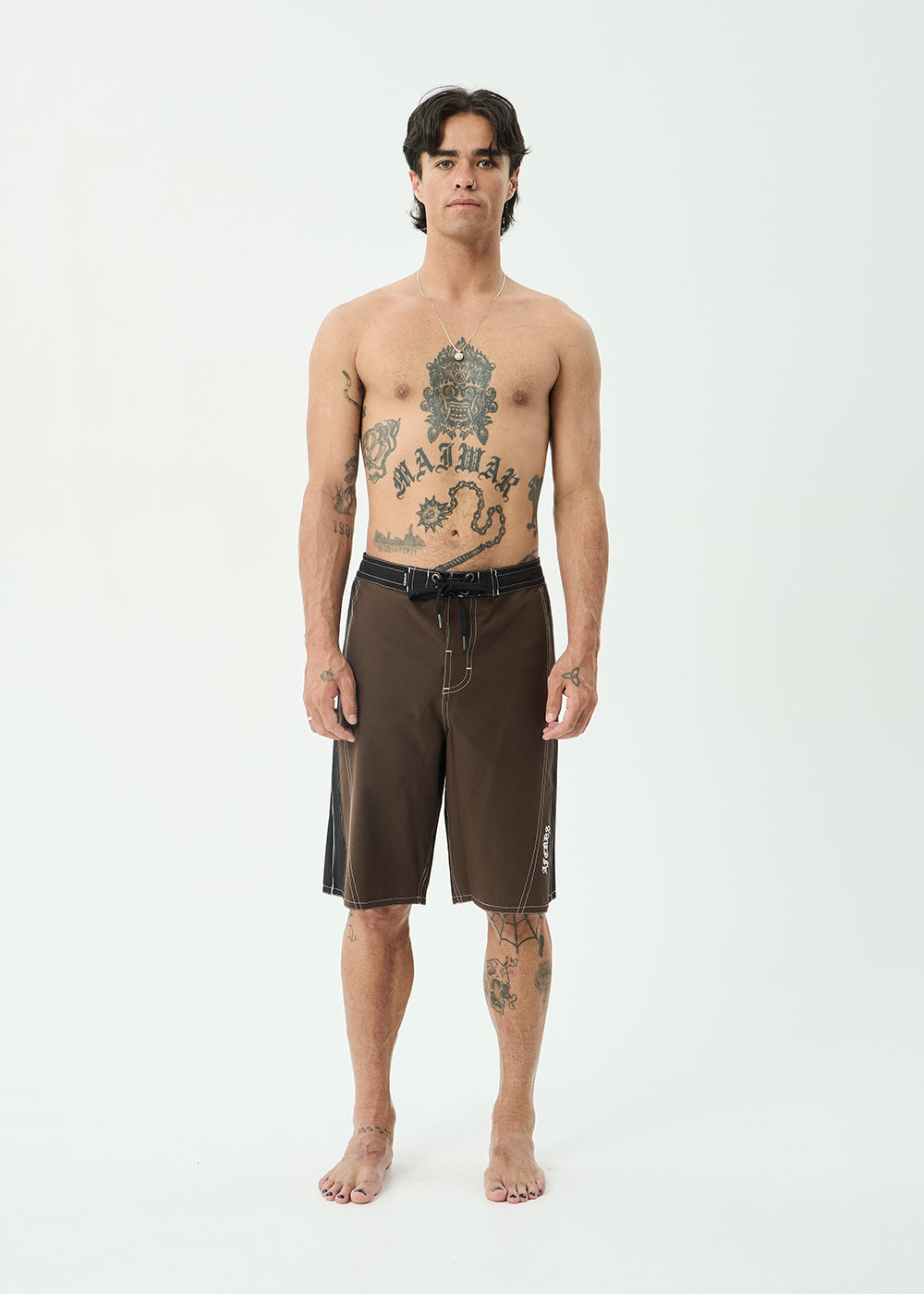 AFENDS Mens Forum - Surf Related V2 Boardshort 22 Inch - Coffee