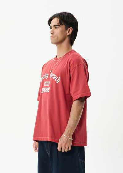 AFENDS Growth - Heavyweight Boxy Tee - Vintage Cherry