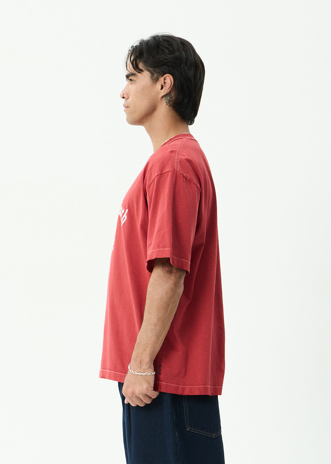 AFENDS Growth - Heavyweight Boxy Tee - Vintage Cherry