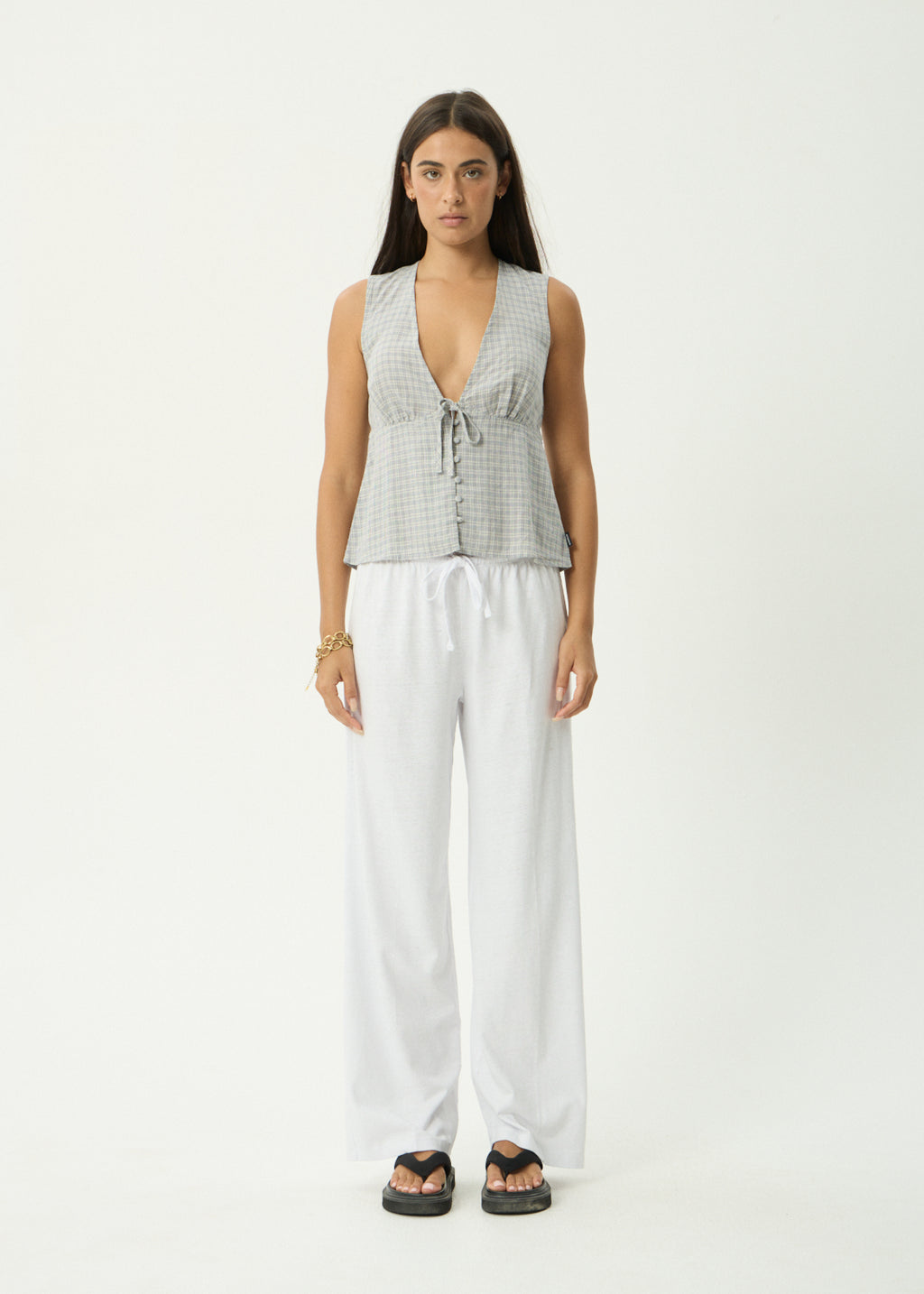 AFENDS Dahlia - Sleeveless Top - Silver Birch