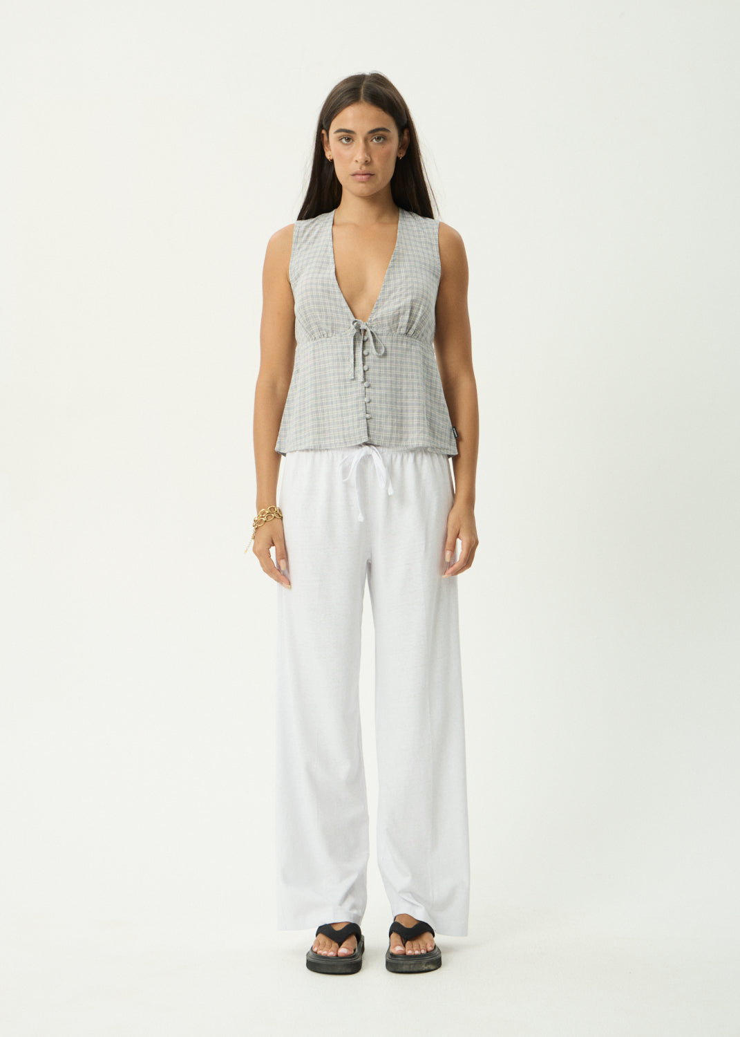 AFENDS Dahlia - Sleeveless Top - Silver Birch