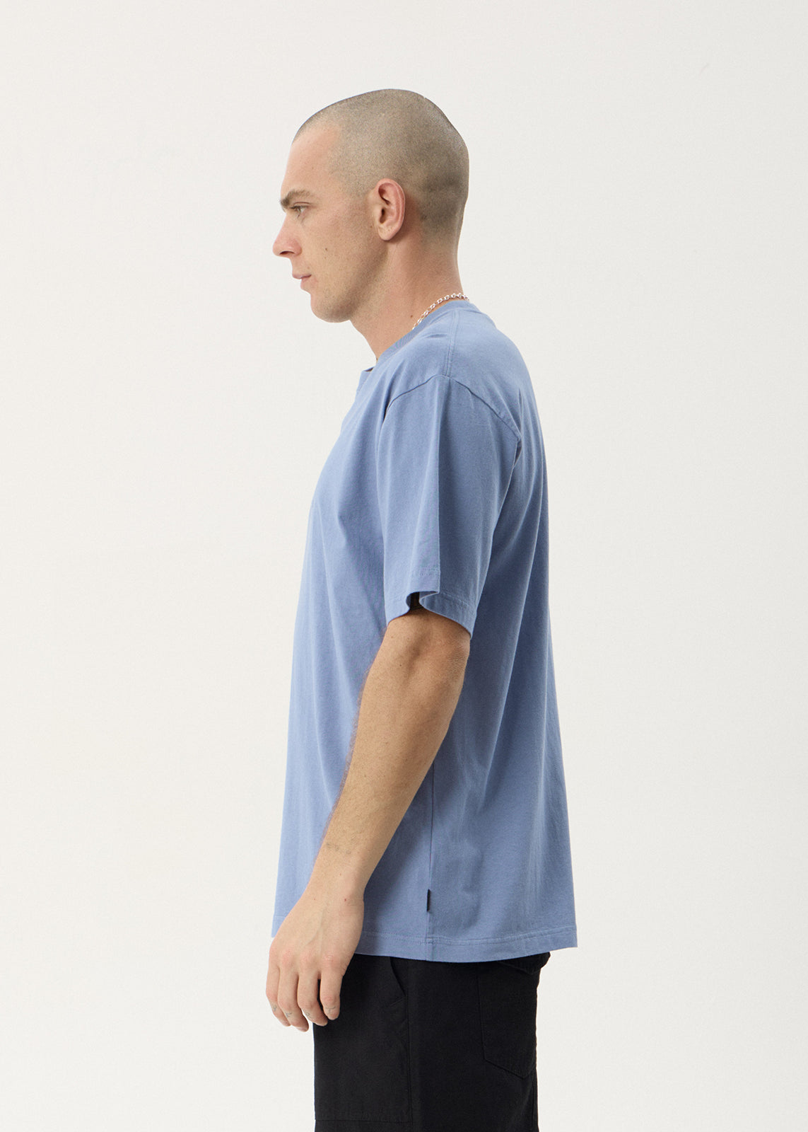 AFENDS Mens Horoscope - Boxy Tee - Washed Slate Blue