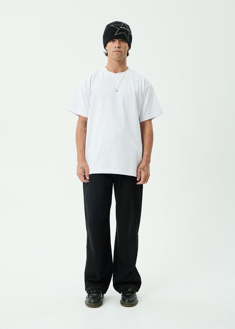 AFENDS Mens Pablo - Denim Baggy Jean - Washed Black