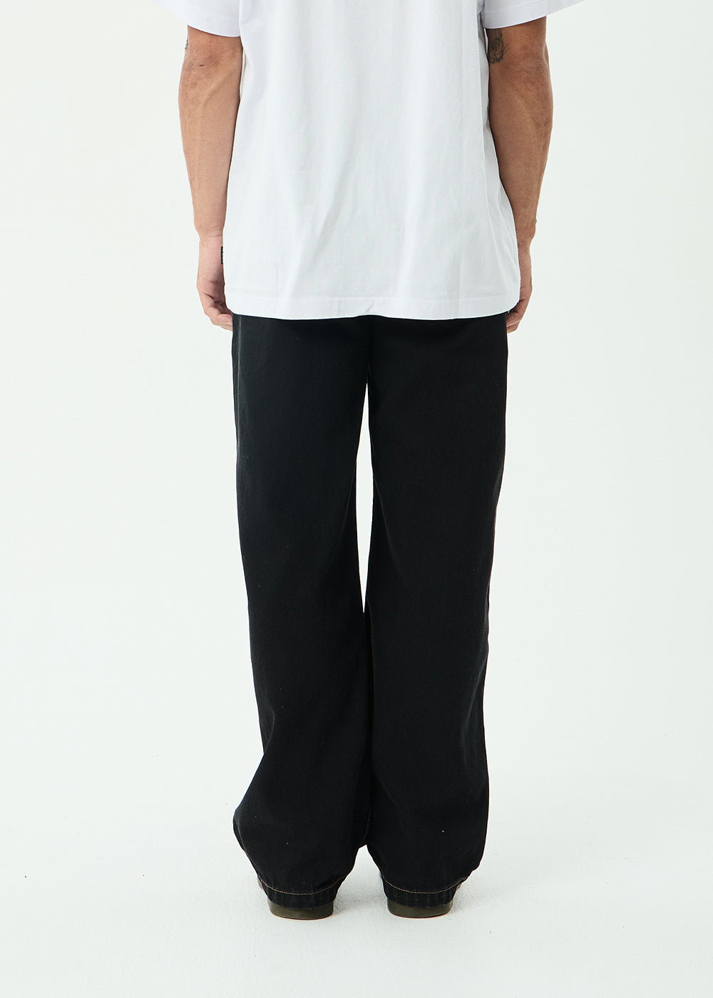 AFENDS Mens Pablo - Denim Baggy Jean - Washed Black