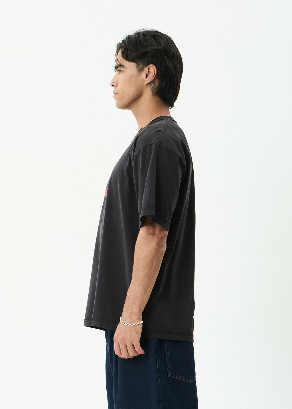 AFENDS Mirror - Heavyweight Boxy Tee - Stone Black