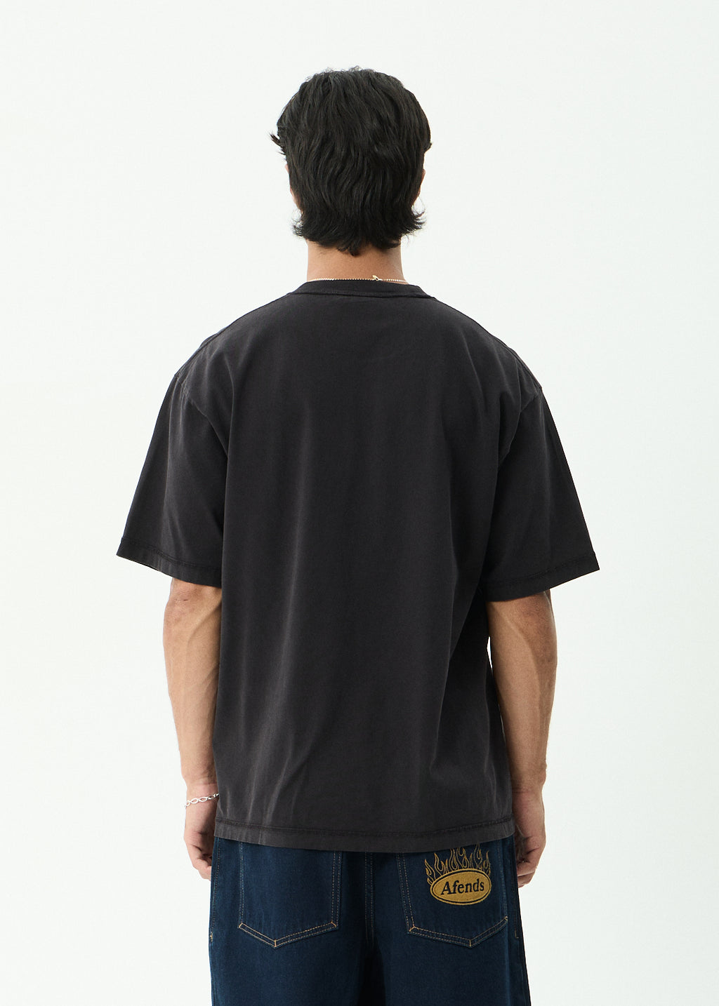 AFENDS Mirror - Heavyweight Boxy Tee - Stone Black