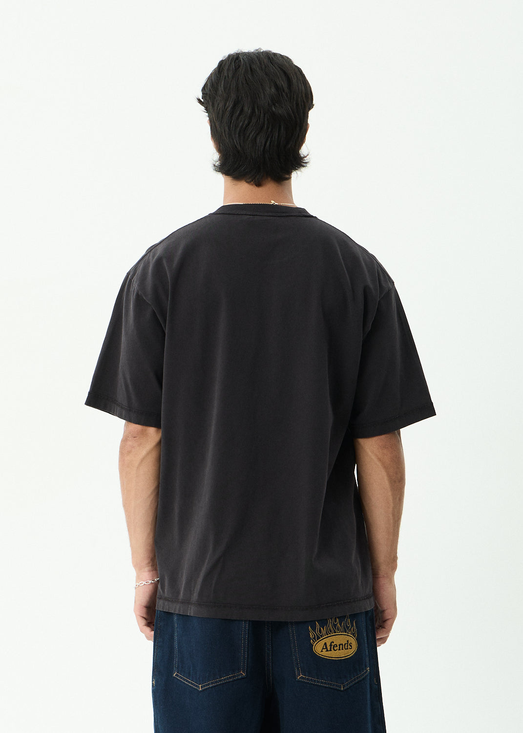 AFENDS Mirror - Heavyweight Boxy Tee - Stone Black
