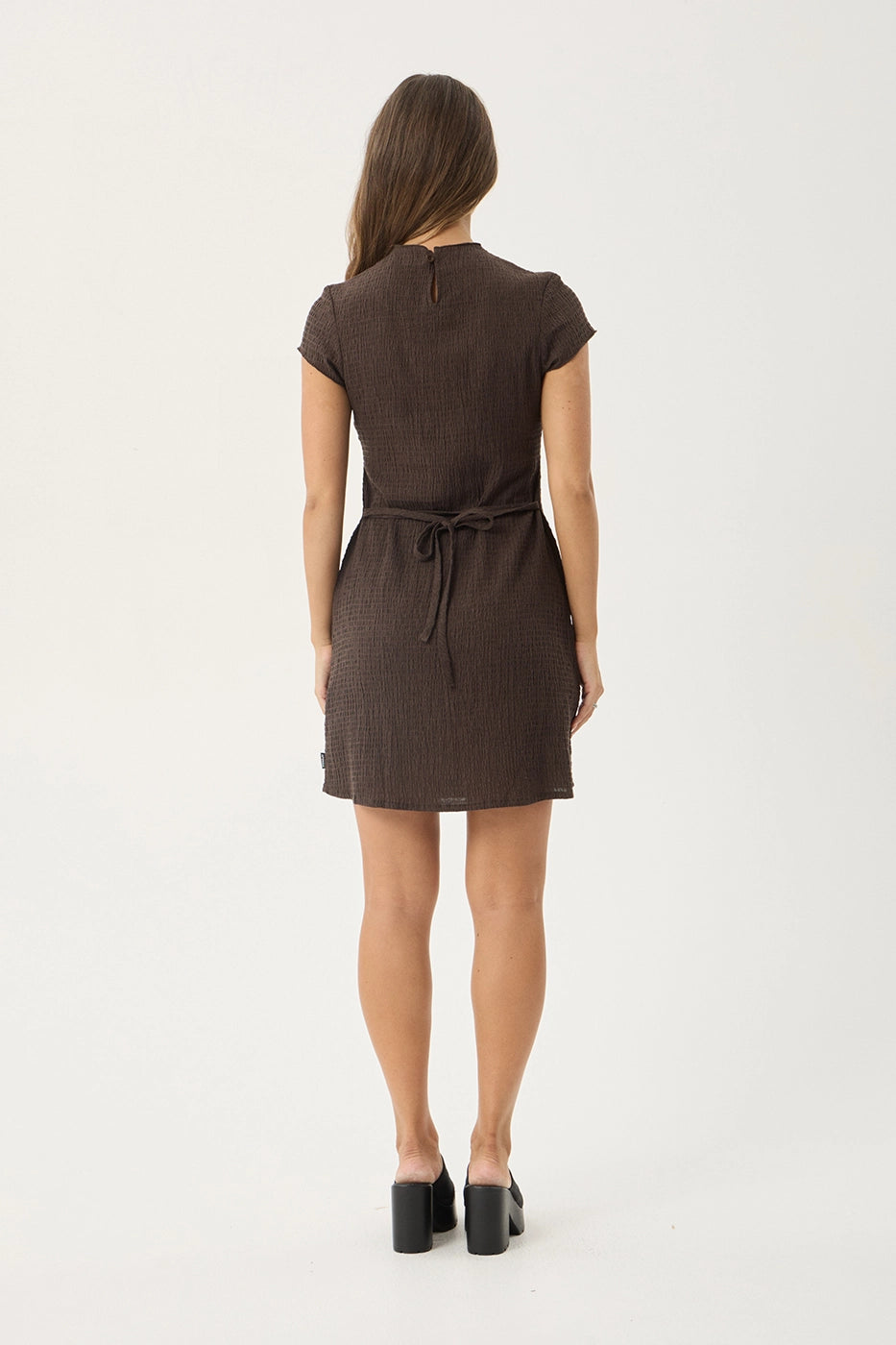 afends leo midi dress AFENDS Womens Leo - Seersucker Midi Dress
