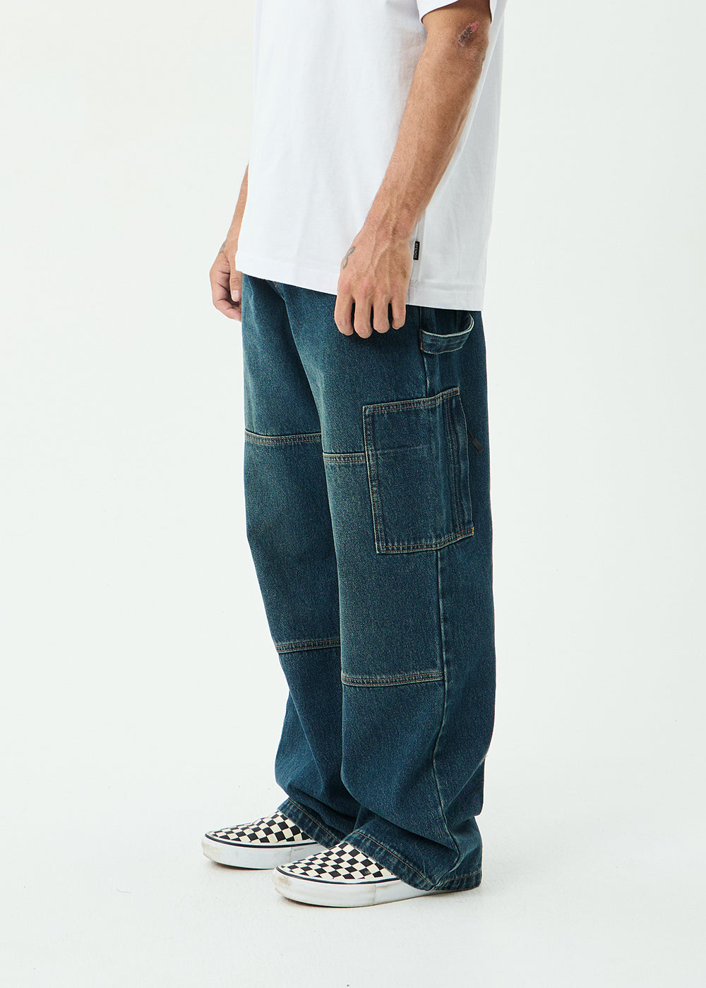 AFENDS Mens Richmond - Denim Workwear Jean - Vintage Wash