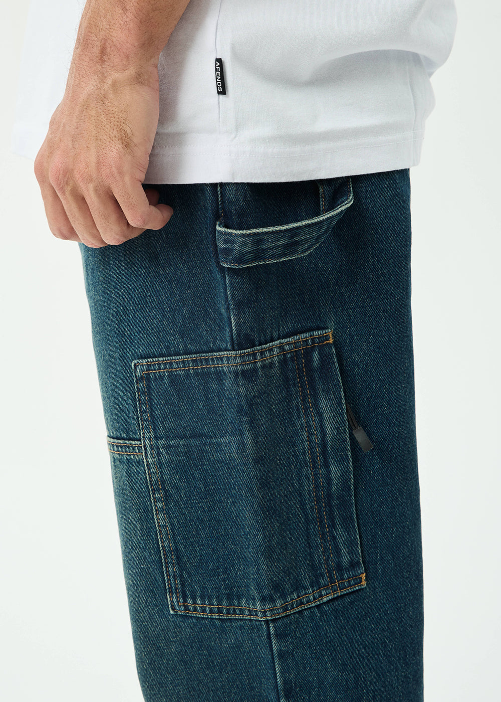 AFENDS Mens Richmond - Denim Workwear Jean - Vintage Wash