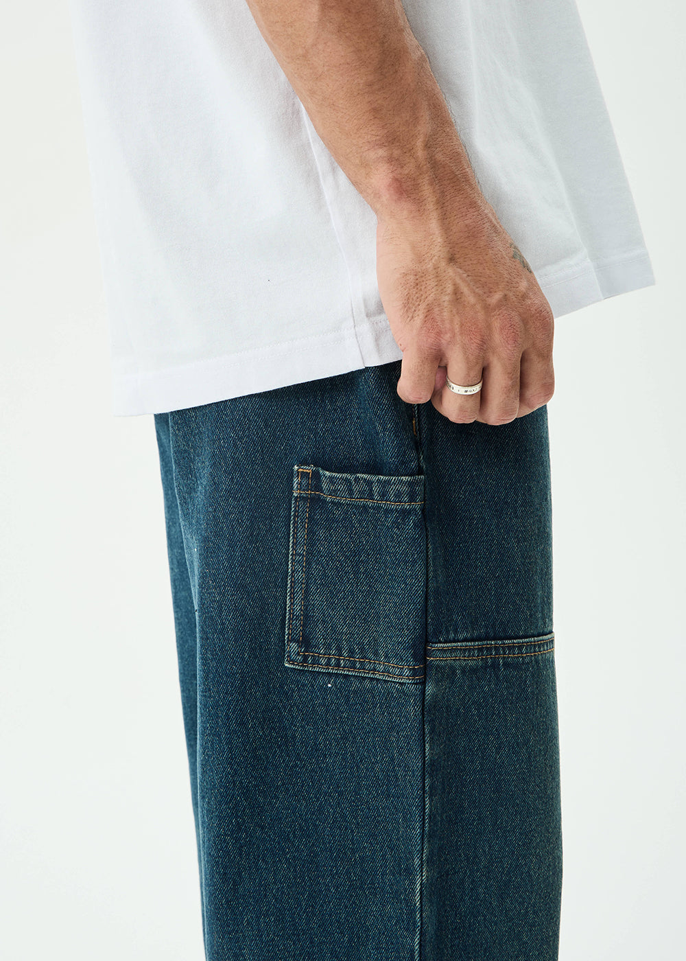 AFENDS Mens Richmond - Denim Workwear Jean - Vintage Wash