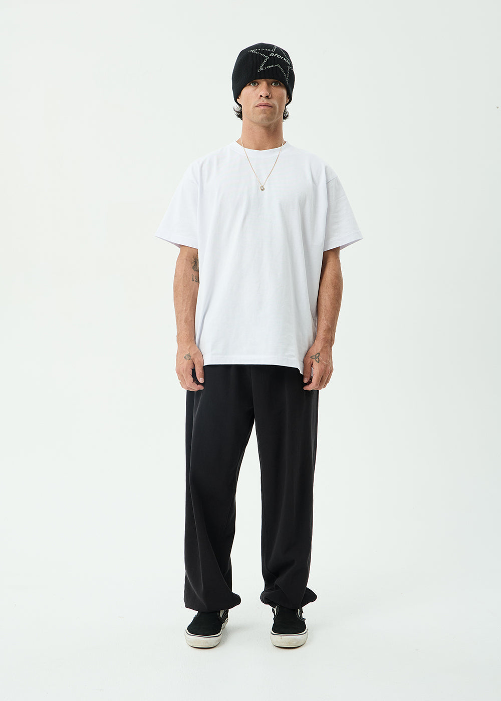 AFENDS Mens Genesis - Track Pant - Stone Black