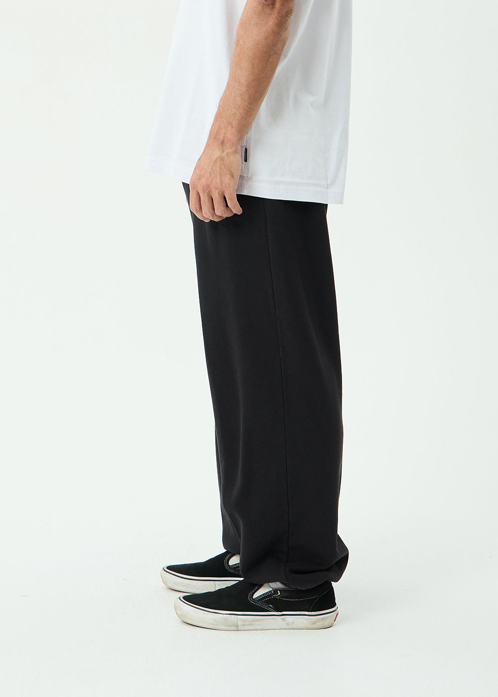 AFENDS Mens Genesis - Track Pant - Stone Black