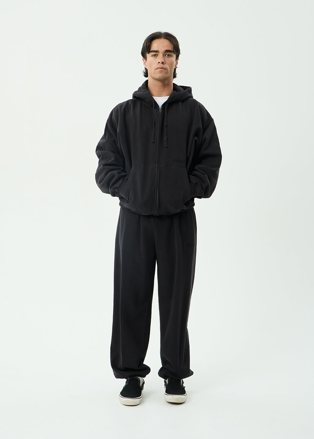 AFENDS Mens Genesis - Track Pant - Stone Black