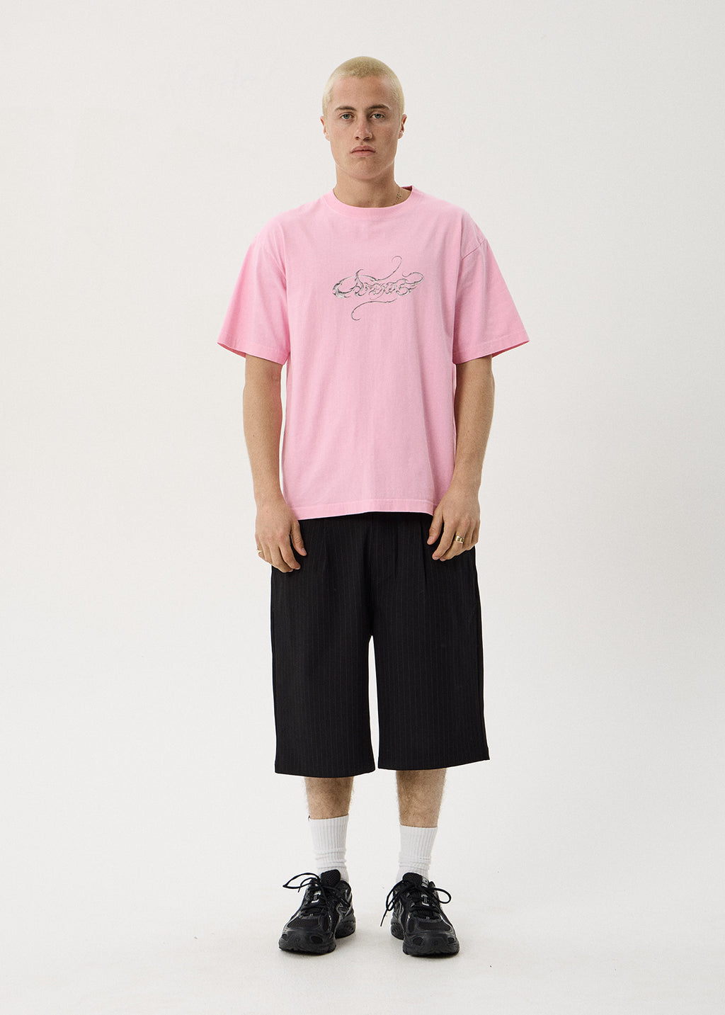 AFENDS Mens Razor - Boxy Tee - Vintage Pink