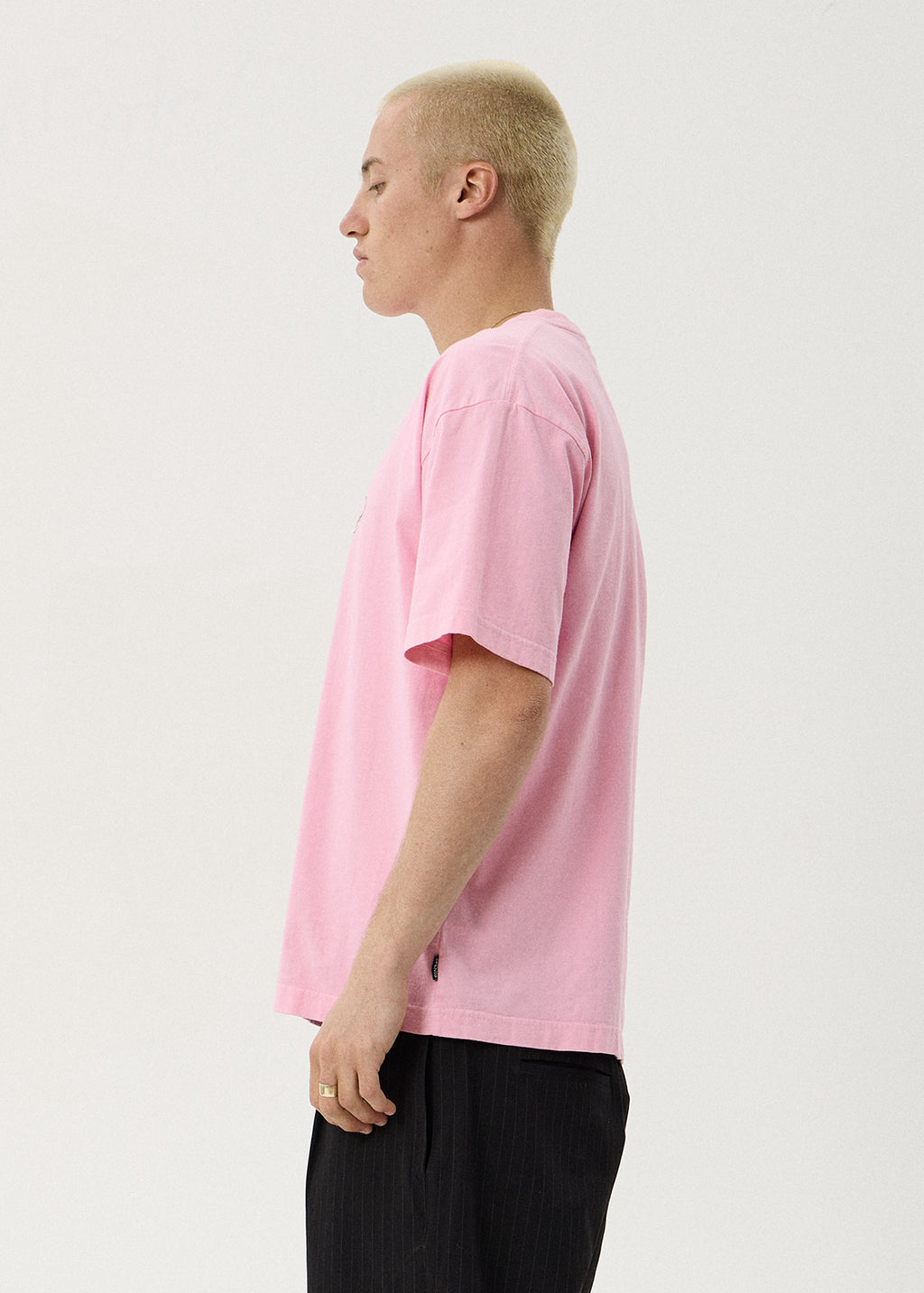 AFENDS Mens Razor - Boxy Tee - Vintage Pink