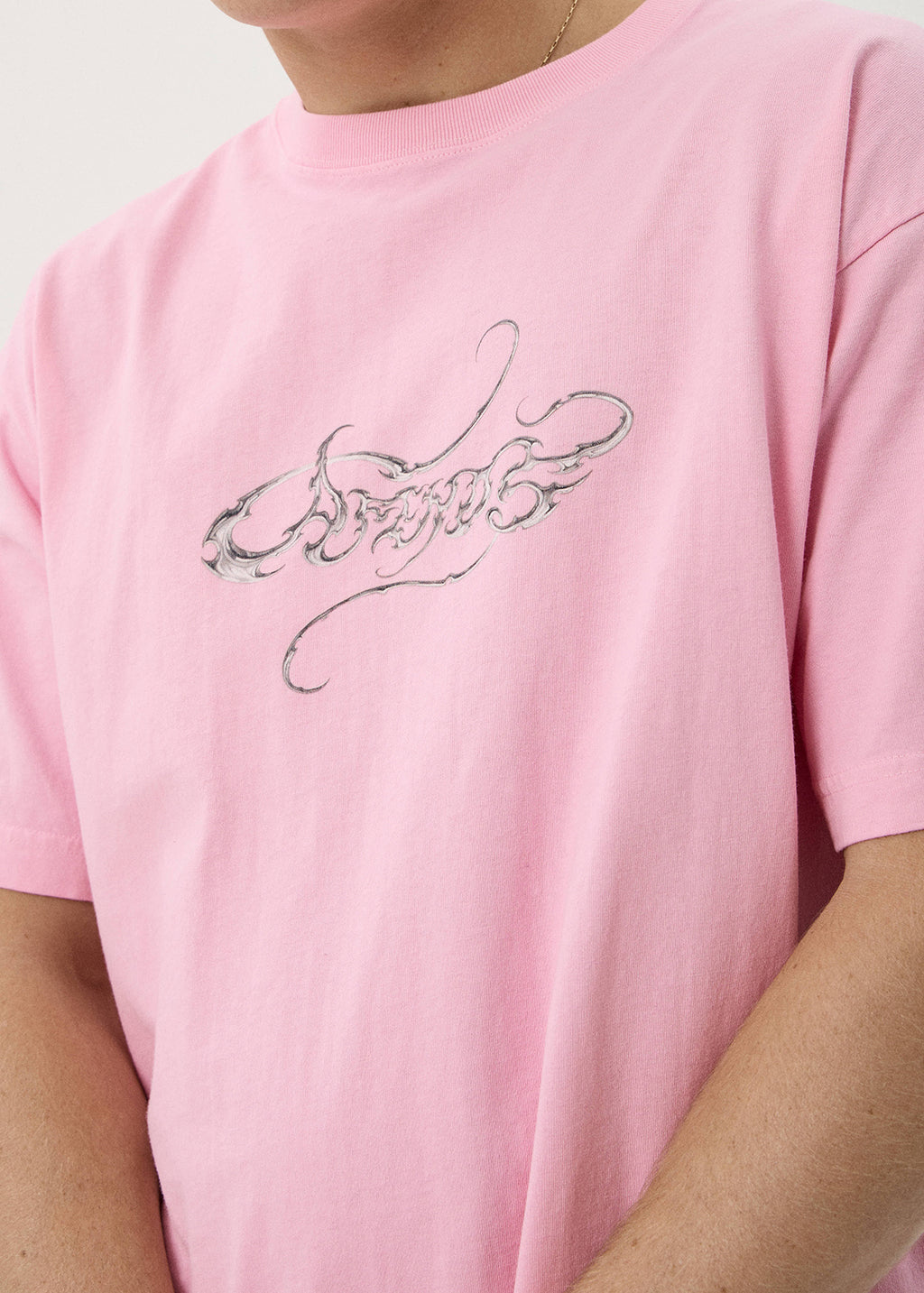AFENDS Mens Razor - Boxy Tee - Vintage Pink