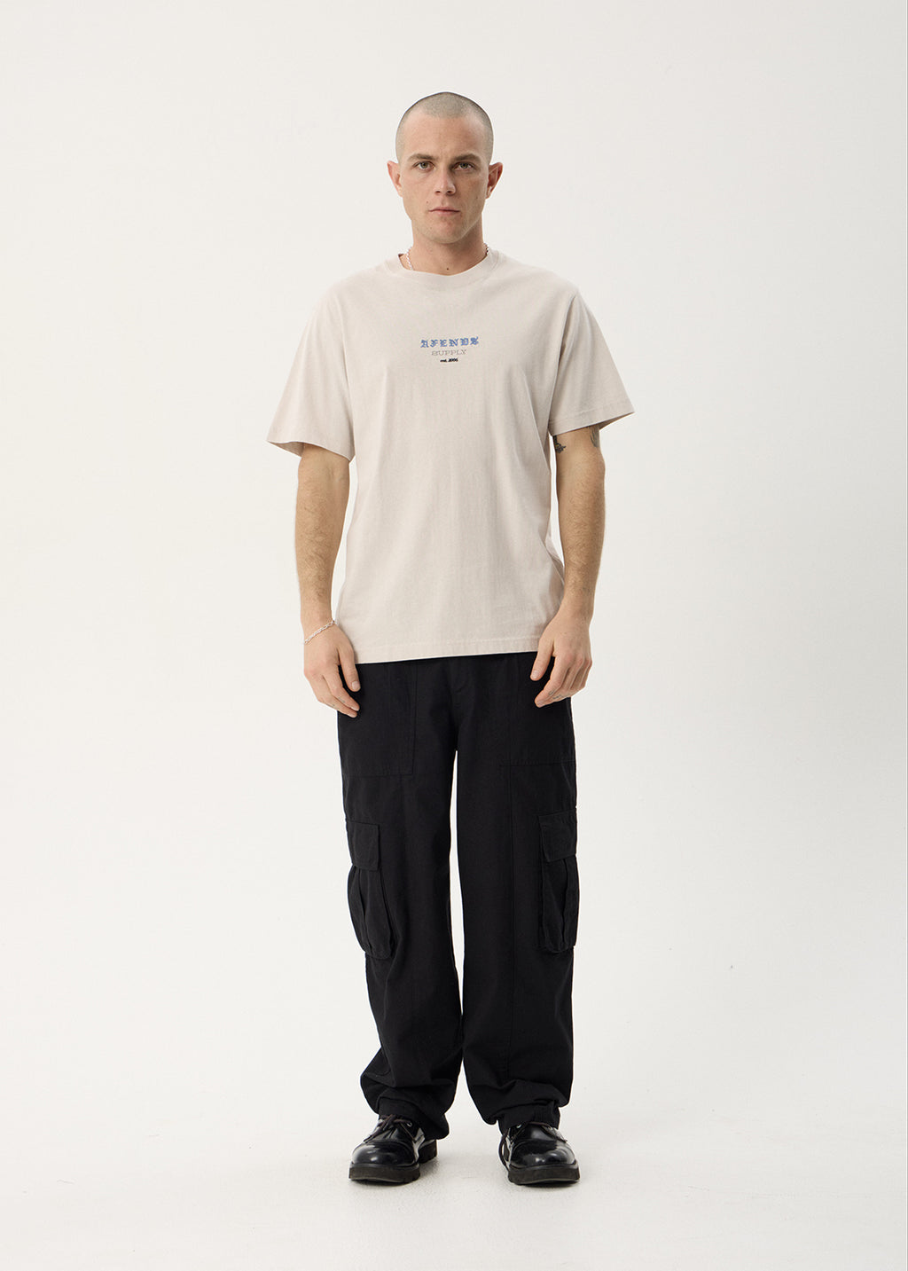 AFENDS Mens Anniversary - Retro Tee - Moonbeam