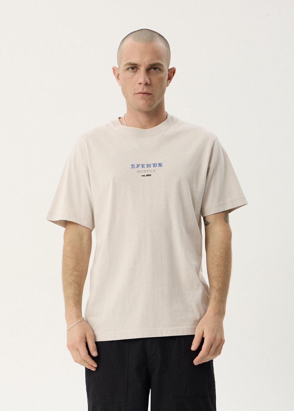AFENDS Mens Anniversary - Retro Tee - Moonbeam
