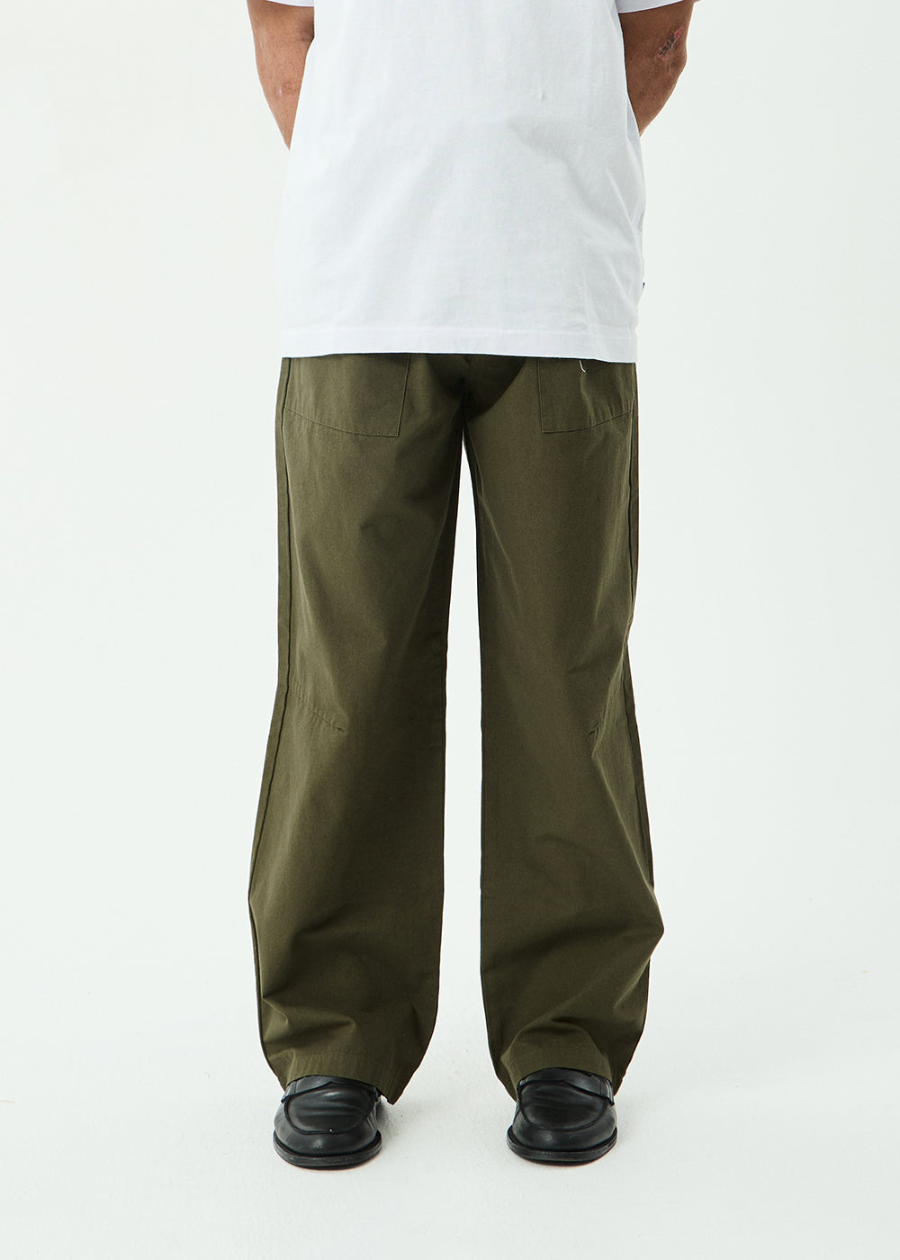 AFENDS Mens Glider - Pleated Pant - Military