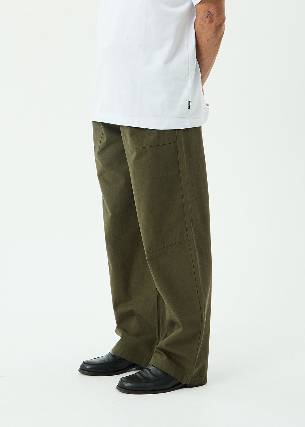 AFENDS Mens Glider - Pleated Pant - Military