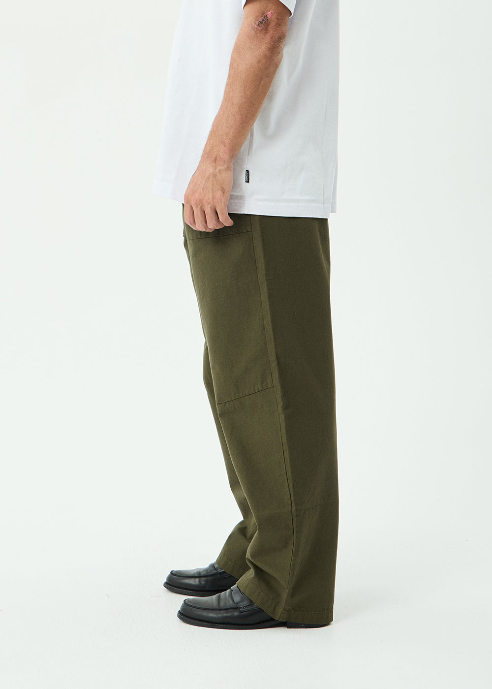 AFENDS Mens Glider - Pleated Pant - Military