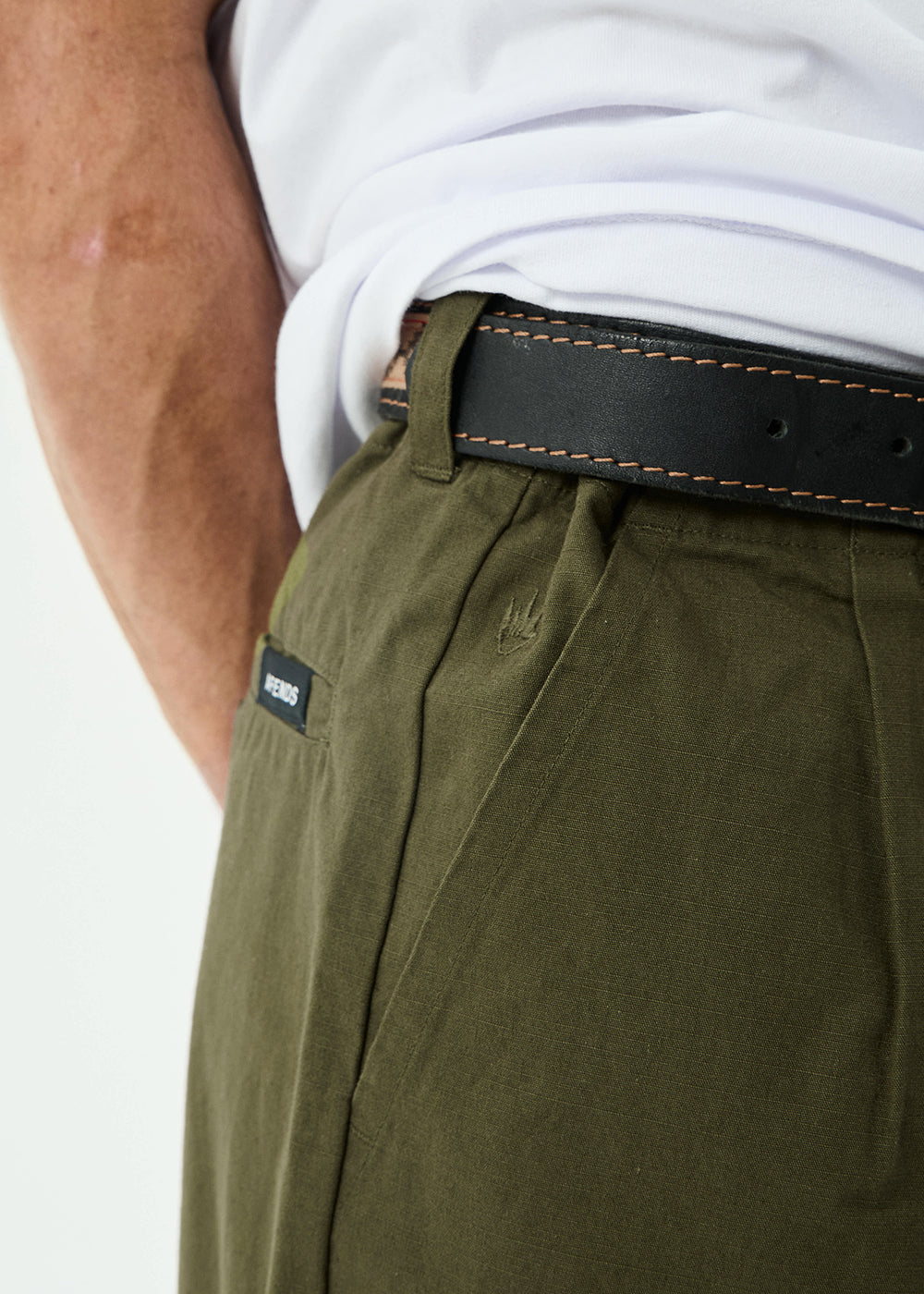 AFENDS Mens Glider - Pleated Pant - Military