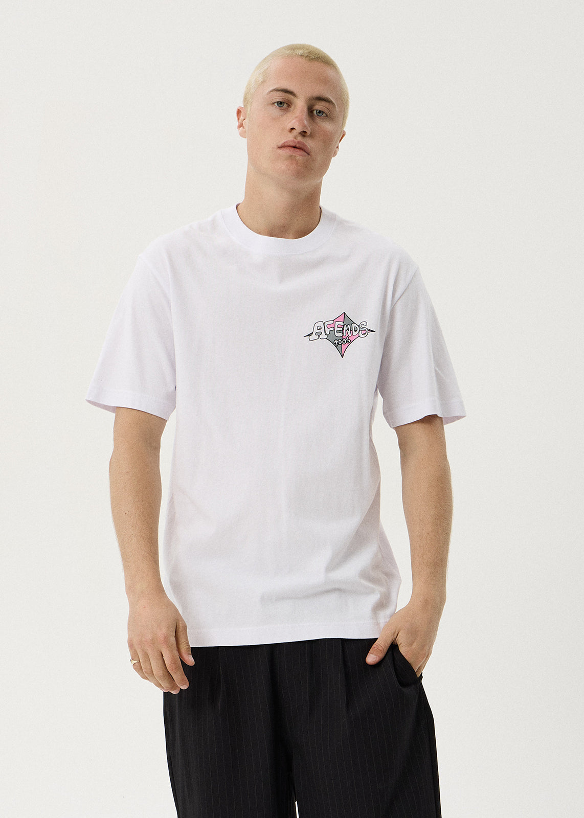 AFENDS Mens Session - Retro Tee - White
