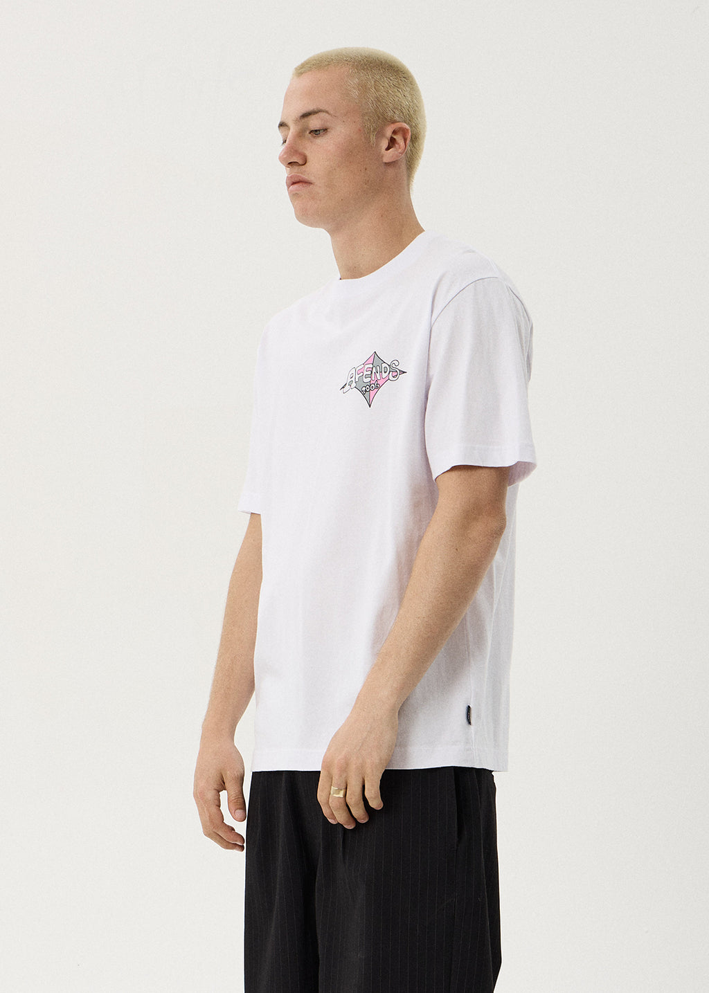 AFENDS Mens Session - Retro Tee - White
