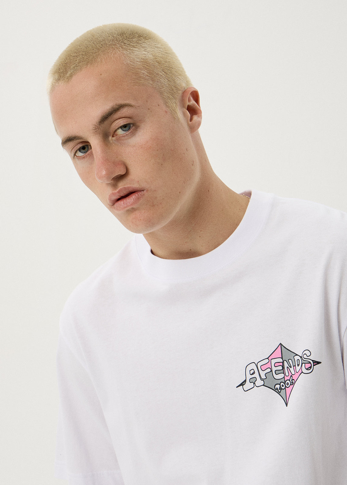 AFENDS Mens Session - Retro Tee - White