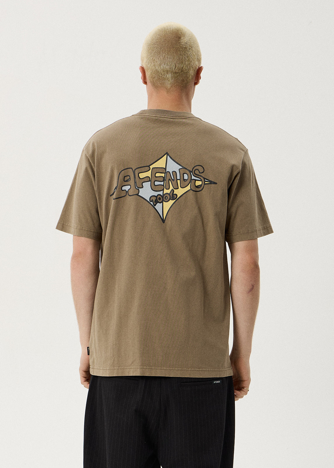AFENDS Mens Session - Retro Tee - Vintage Fossil