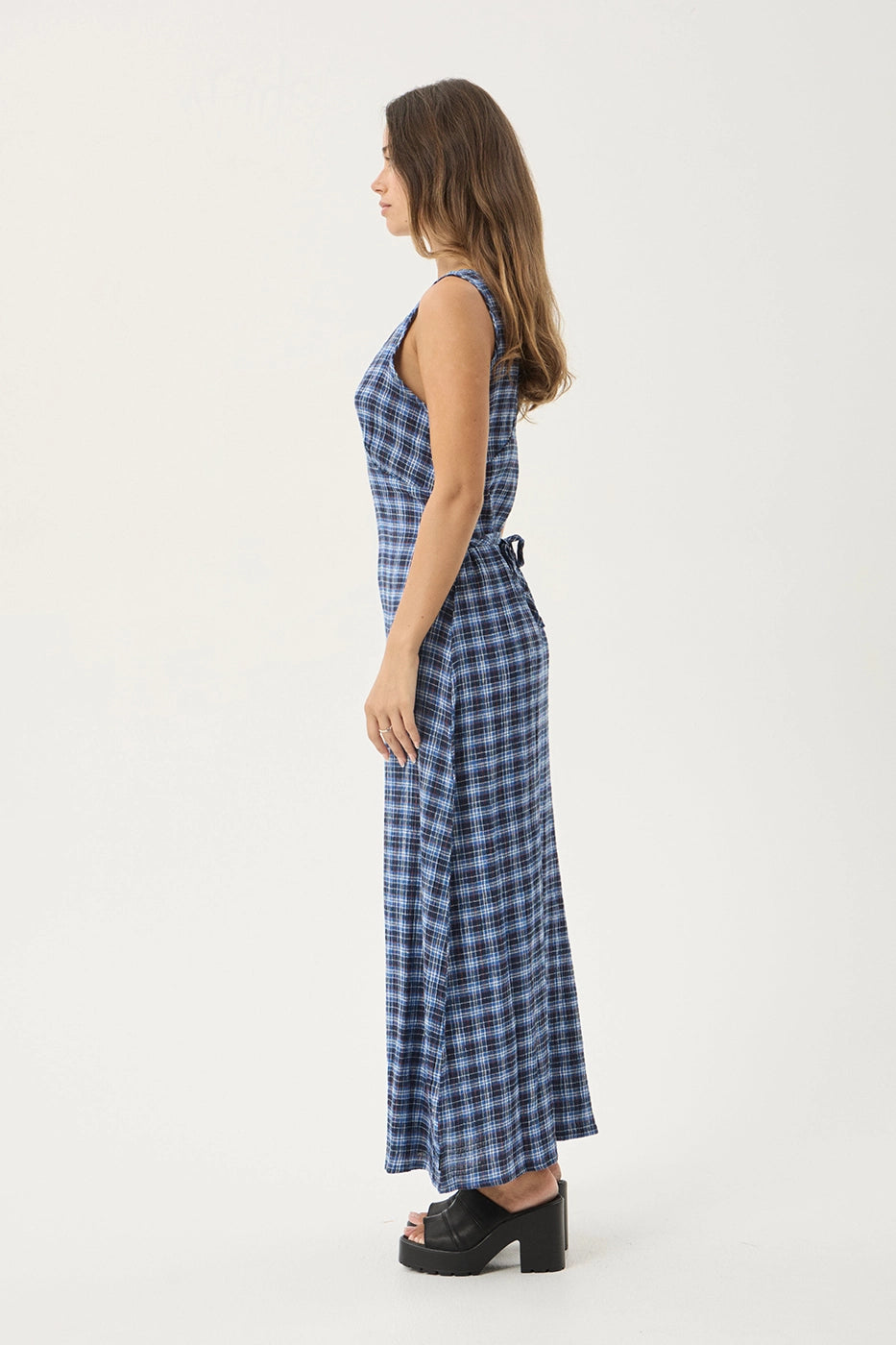 afends seersucker check maxi dress Women's Sustainable Casual Style Summer Hemp Maxi Dress | AFENDS Womens Position Tully - Seersucker Maxi Dress
