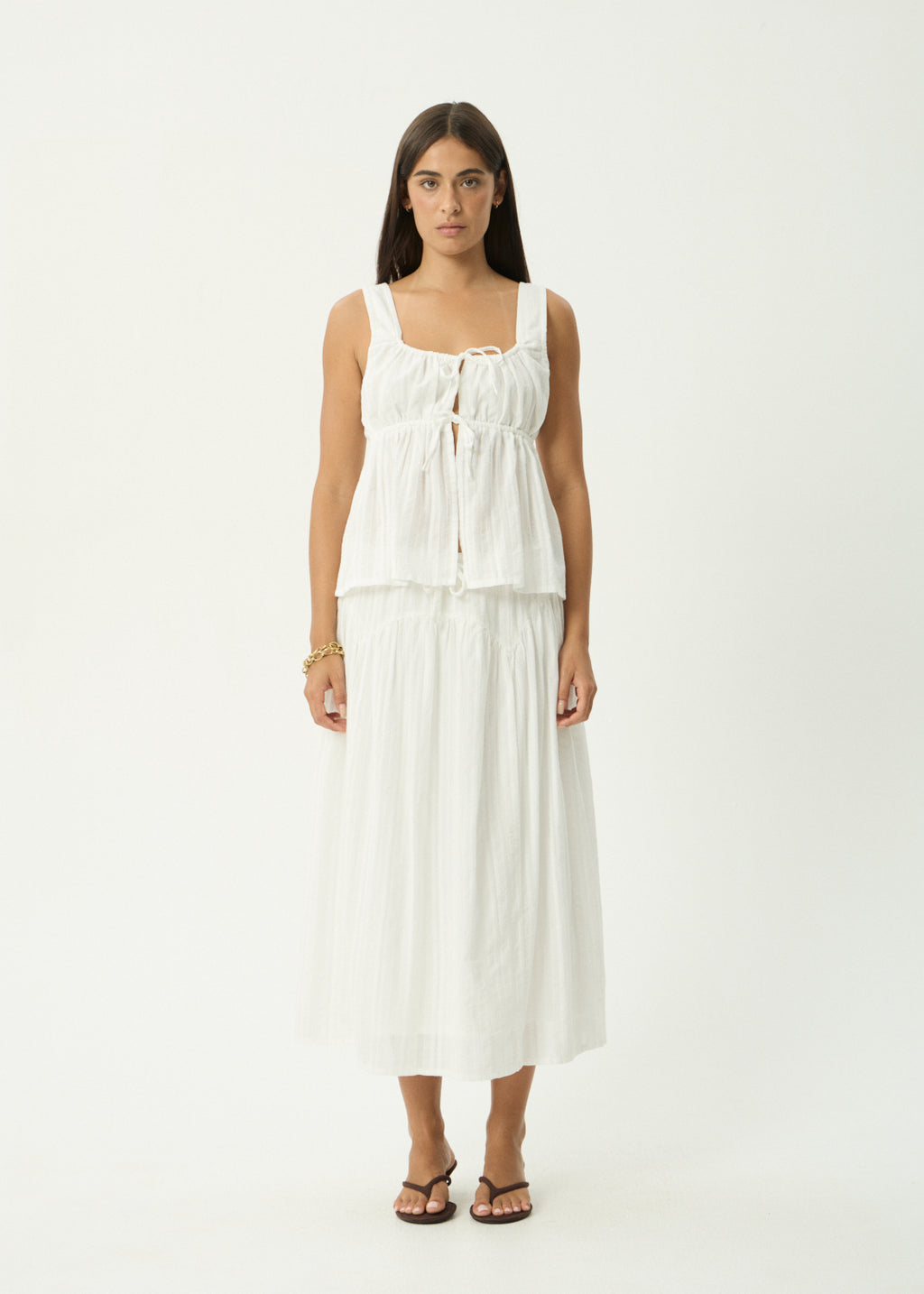 AFENDS Cherie - Tie Top - White