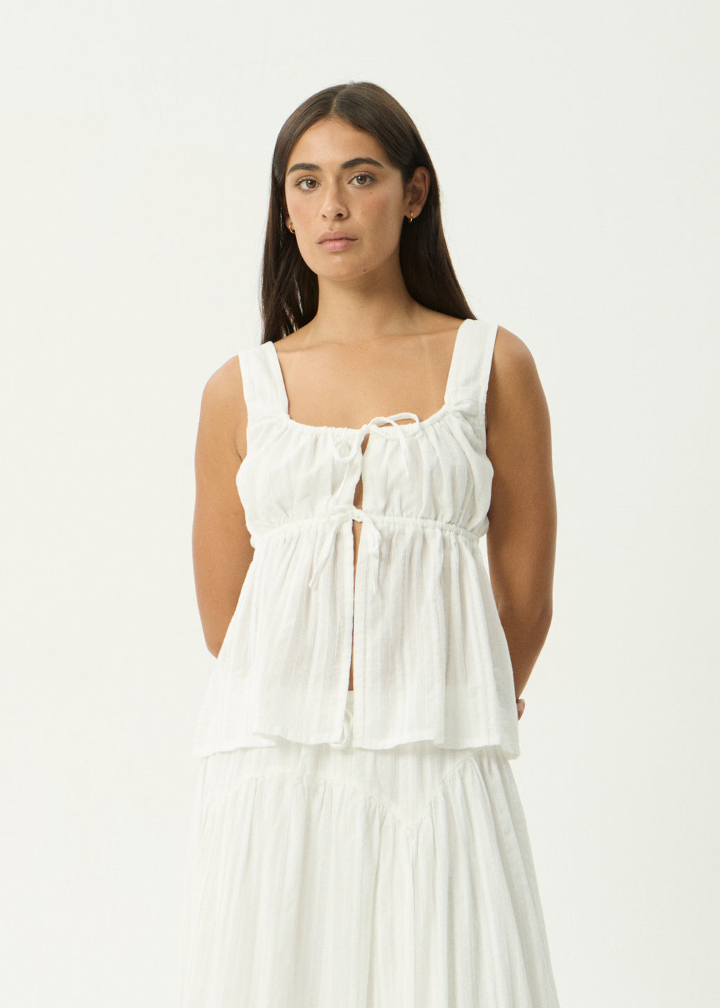 AFENDS Cherie - Tie Top - White