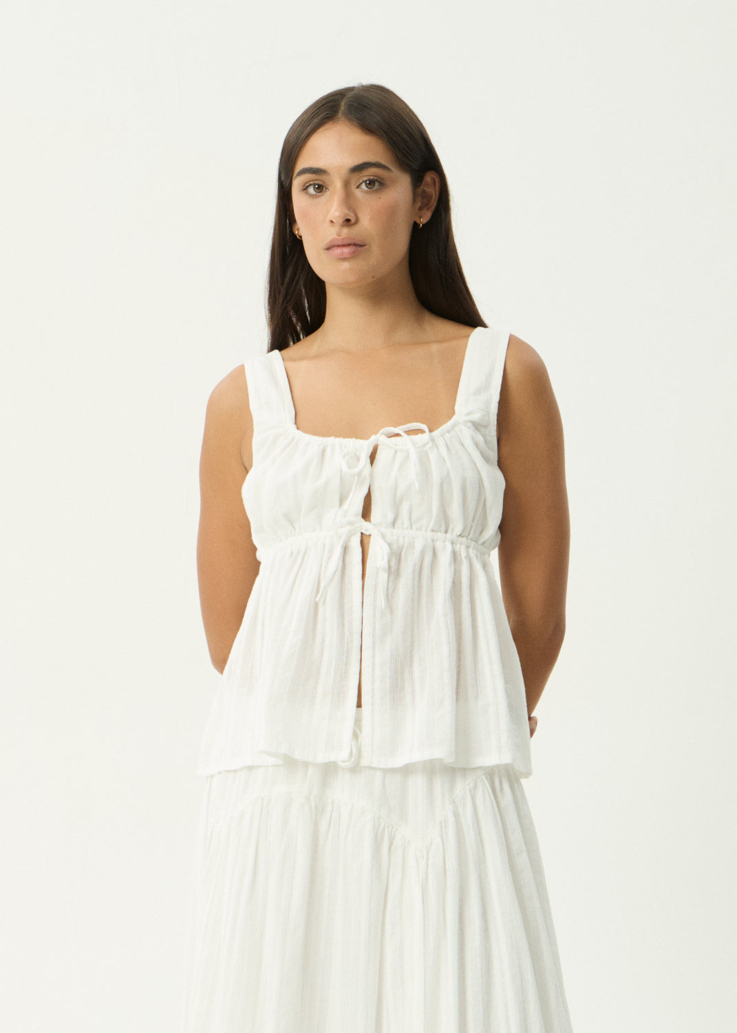 AFENDS Cherie - Tie Top - White