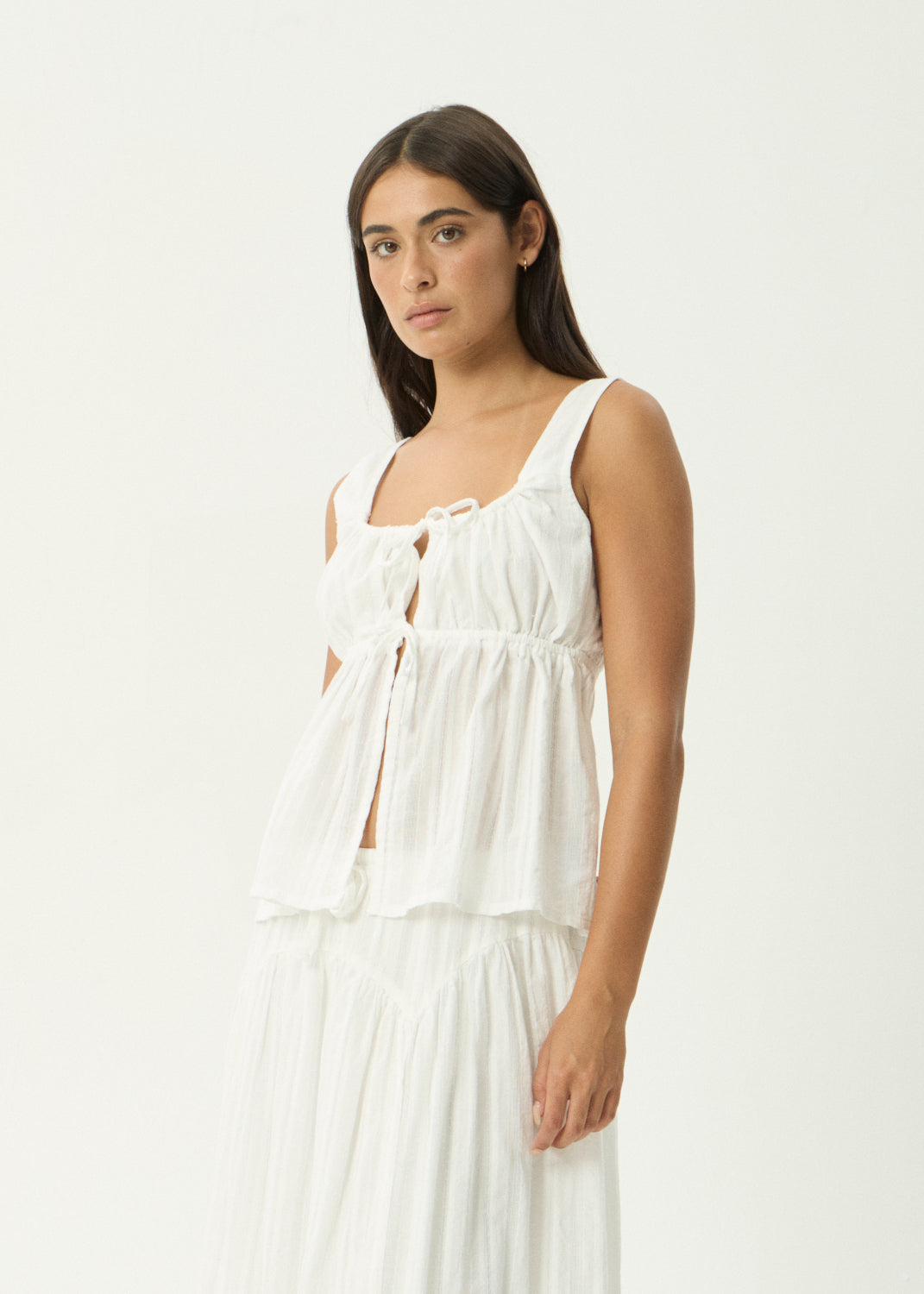 AFENDS Cherie - Tie Top - White