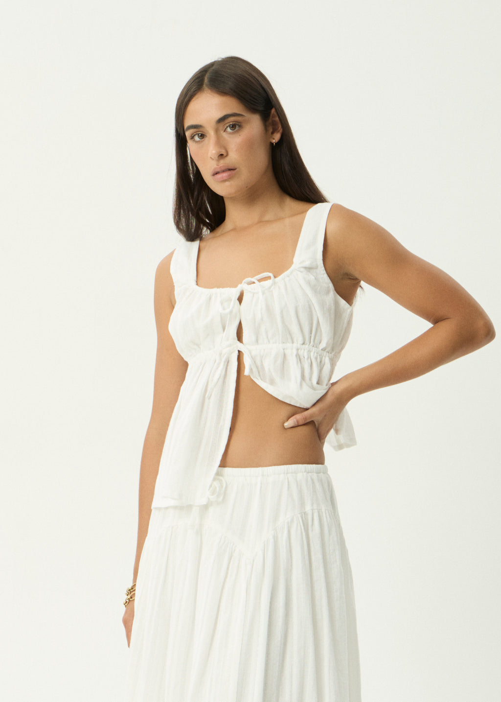 AFENDS Cherie - Tie Top - White