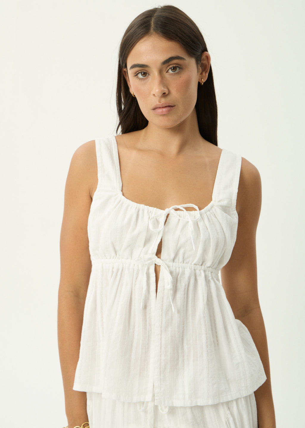 AFENDS Cherie - Tie Top - White