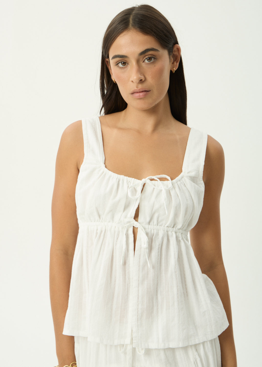 AFENDS Cherie - Tie Top - White