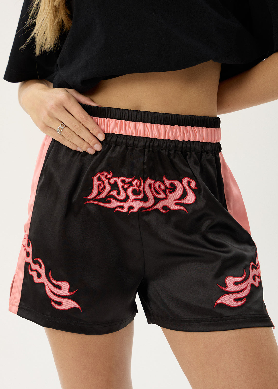 AFENDS Womens Tara - Elastic Waist Short - Black